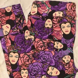 New Lularoe Disney Evil Queen Rose Leggings TC